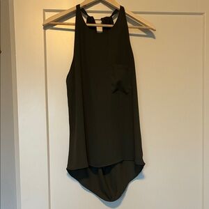 Elegant Olive Green Sleeveless Top